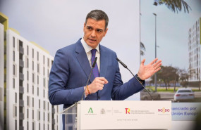 ep el presidente del gobierno pedro sanchez interviene en el acto de entrega de llaves de viviendas