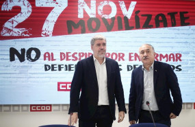 ep el secretario general de ccoo unai sordo y el de ugt pepe alvarez en una imagen de archivo