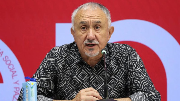 ep el secretario general de ugt pepe alvarez durante una rueda de prensa en la sede de ccoo a 16 de