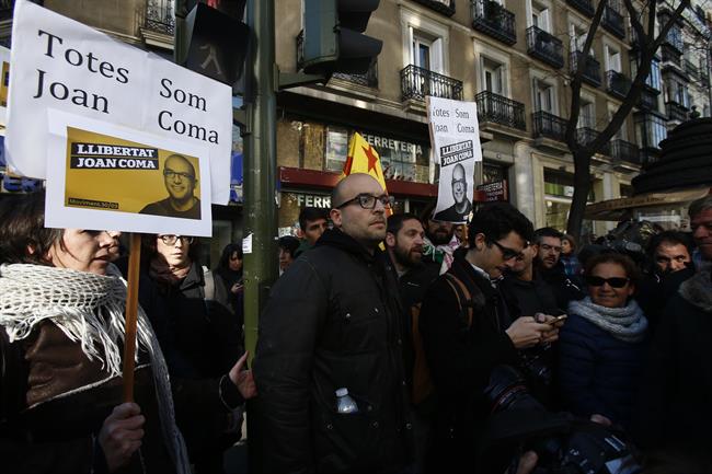 Joan Coma, de la CUP, apoyado por ERC al ir a declarar a la Audiencia Nacional | EUROPA PRESS ep joan coma decup apoyadoercirdeclararla audiencia nacional