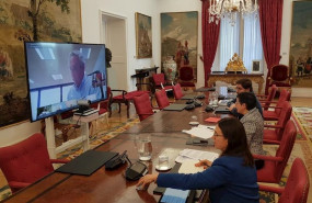 ep la ministra de asuntos exteriores arancha gonzalez laya en videoconferencia con el foro de marcas