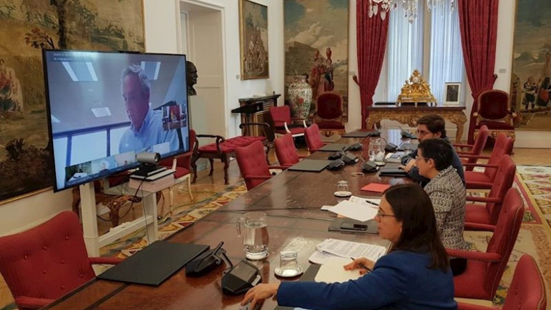 La ministra de Asuntos Exteriores, Arancha González Laya, en videoconferencia con el Foro de Marcas Renombradas Españolas | TWITTER MINISTERIO DE ASUNTOS EXTERIORES ep la ministra de asuntos exteriores arancha gonzalez laya en videoconferencia con el foro de marcas