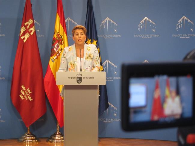 La portavoz del Gobierno regional, en la rueda de prensa | EUROPA PRESS ep la portavozgobierno regional enruedaprensa