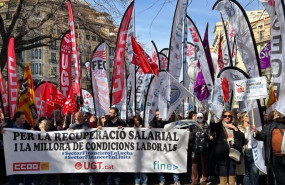 ep manifestacion del sector financiero en barcelona para pedir mejoras laborales a 21 de febrero de