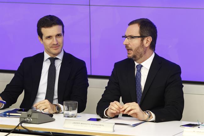 Pablo Casado y Javier Maroto en la reunión del Comité Ejecutivo Nacional del PP | EUROPA PRESS ep pablo casadojavier marotola reunioncomite ejecutivo nacionalpp