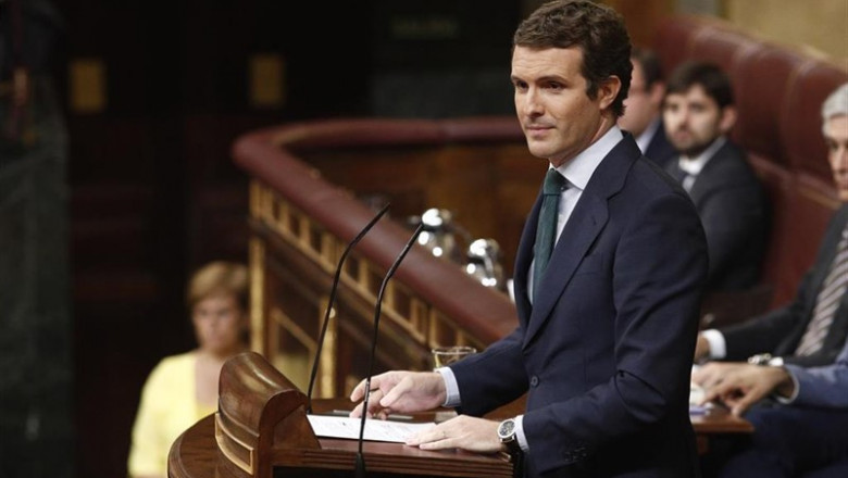 ep presidentepartido popular pablo casado duranteintervencioncongresolos diputados previala segunda votacionla investiduracandidato socialistala presidenciagobierno