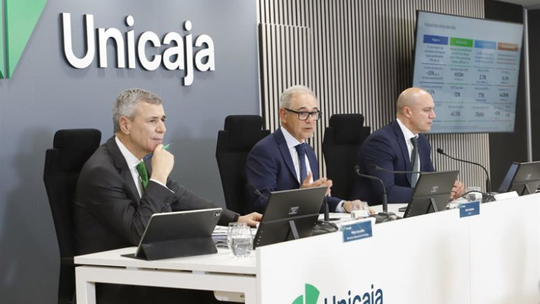 Rueda de prensa de Unicaja para presentar sus resultados anuales de 2025, en Madrid, a 3 de febrero de 2026. | UNICAJA ep rueda de prensa de unicaja para presentar sus resultados anuales de 2025 en madrid a 3 de febrero