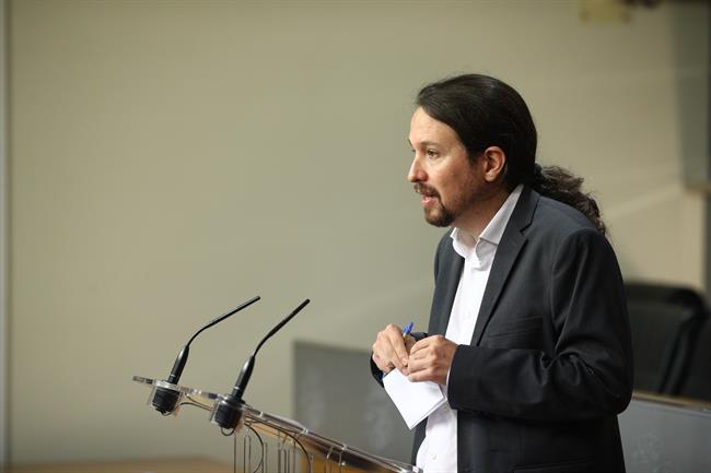 Rueda de prensa de Pablo Iglesias tras reunirse con Pedro Sánchez | EUROPA PRESS ep ruedaprensapablo iglesiasreunirsepedro sanchez