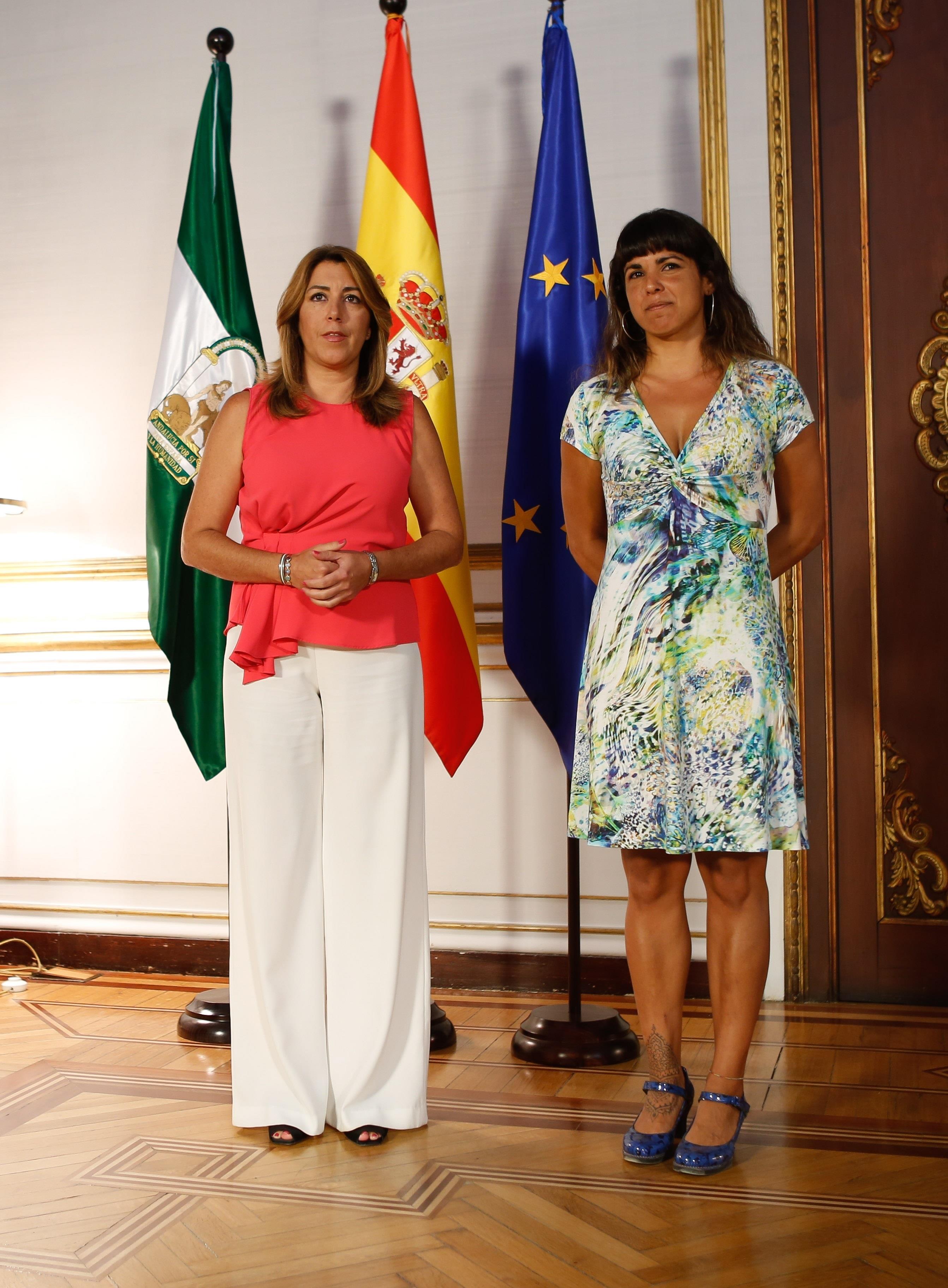 Susana Díaz y Teresa Rodríguez, en San Telmo | EUROPA PRESS ep susana diazteresa rodriguez en san telmo