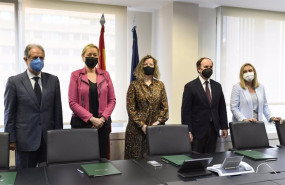 ep todos los firmantes del acuerdo para lanzar la autopista ferroviaria entre zaragoza y algeciras