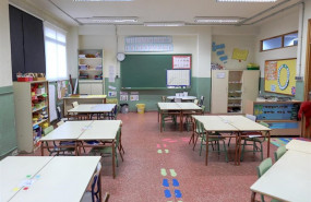 ep una de las aulas completamente vacia perteneciente a un colegio de la comunidad de madrid cerrado