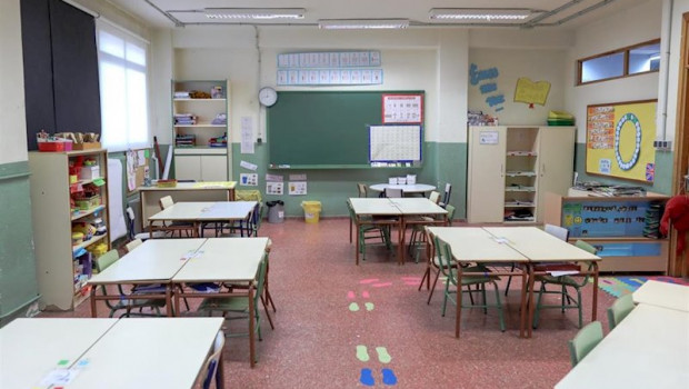 ep una de las aulas completamente vacia perteneciente a un colegio de la comunidad de madrid cerrado