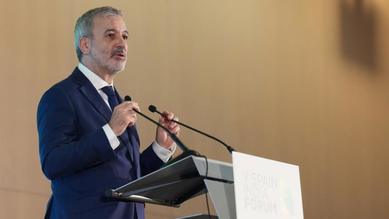 ep archivo   el alcalde de barcelona jaume collboni durante la inauguracion del 5 foro espana india