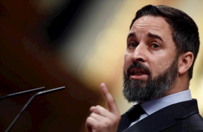 ep el lider de vox santiago abascal durante su intervencion en el pleno del congreso celebrado este