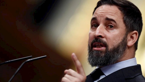 ep el lider de vox santiago abascal durante su intervencion en el pleno del congreso celebrado este