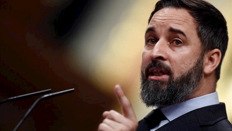El líder de Vox, Santiago Abascal, durante su intervención en el pleno del Congreso celebrado este jueves | Pool ep el lider de vox santiago abascal durante su intervencion en el pleno del congreso celebrado este