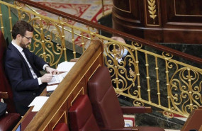 ep el lider del partido popular pablo casado asiste al pleno del congreso que debate este miercoles