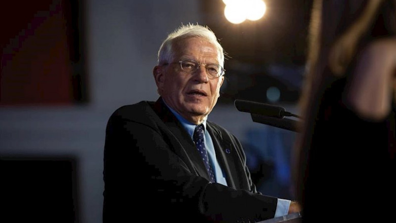 ep el ministro de exteriores en funciones josep borrell durante el mitin final de campana del psc en
