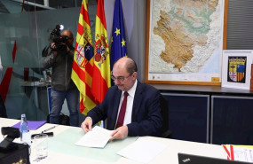 ep el presidente de aragon javier lamban participa en la videoconferencia de presidentes autonomicos