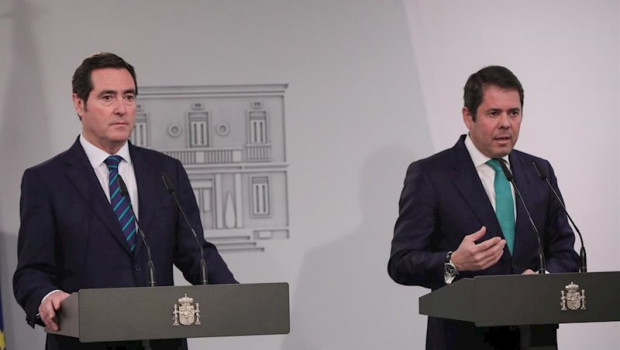 ep el presidente de la ceoe antonio garamendi izq y el presidente de la confederacion espanola de la
