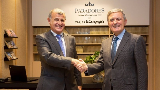 ep el presidente de paradores pedro saura y el director general de viajes el corte ingles miguel