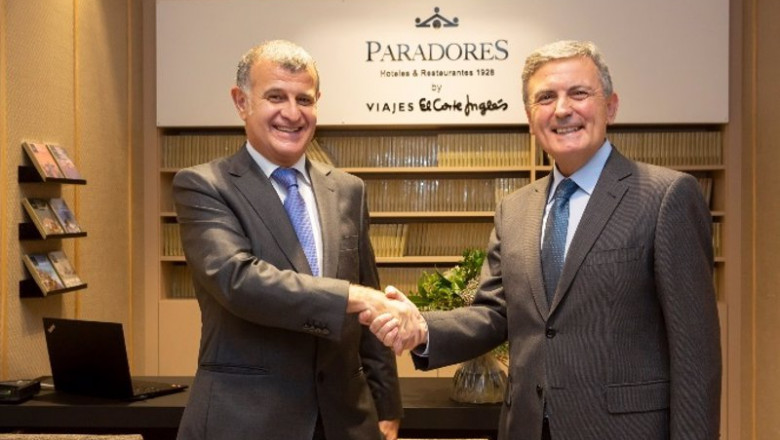 ep el presidente de paradores pedro saura y el director general de viajes el corte ingles miguel