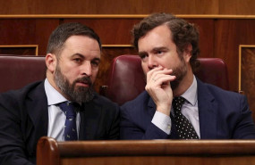 ep el presidente de vox santiago abascal y el portavoz del partido en el congreso de los diputados