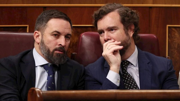 ep el presidente de vox santiago abascal y el portavoz del partido en el congreso de los diputados