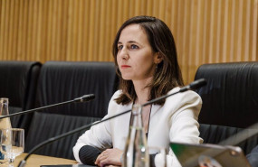 ep la secretaria general de podemos ione belarra tras atender a los medios de comunicacion en el