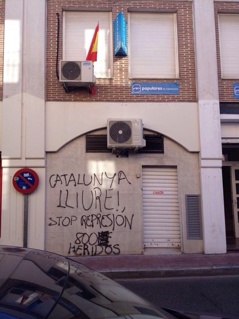 PP denuncia la aparición de pintadas en sus sedes | PP DE MADRID ep pp denunciaaparicionpintadassus sedes