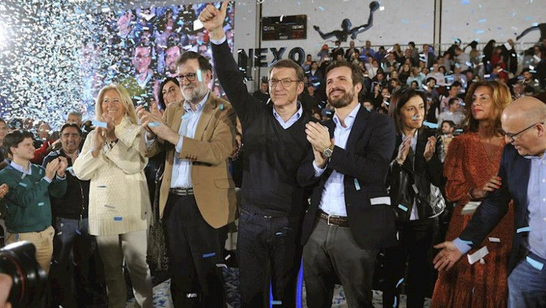 ep i-d el expresidente del gobierno mariano rajoy el presidente de la xunta y candidato a la