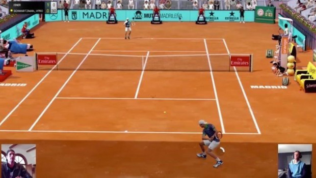 ep imagen del partido online del mutua madrid open virtual pro entre diego schwartzman y john isner