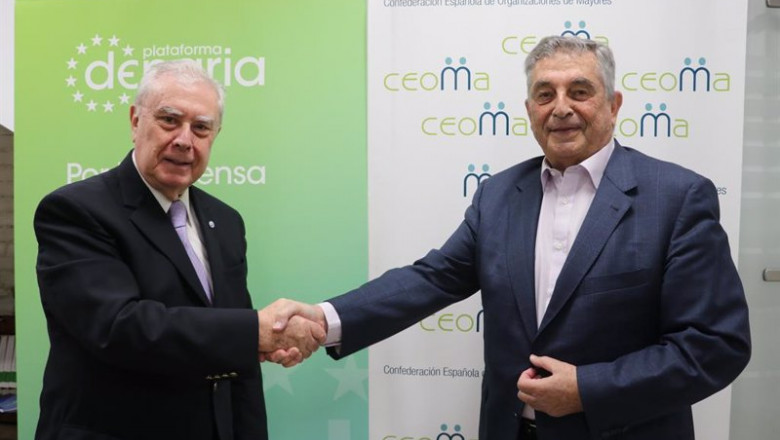 Los presidentes de la Plataforma Denaria y Ceoma suscriben un acuerdo para defender a las personas mayores de la exclusión financiera | PLATAFORMA DENARIA ep los presidentes de la plataforma denaria y ceoma suscriben un acuerdo para defender a las