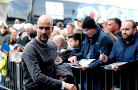 ep 28 april 2019 england burnley manchester city manager pep guardiola arrives at turf moor stadium ahead of the english premier league soccer match between burnley and manchester city photo nick pottspa wiredpa
