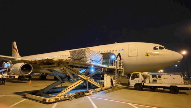 ep avion procedente de china con material sanitario