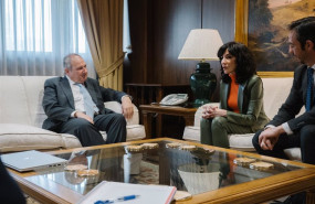 ep el ministro de industria y turismo jordi hereu i la consejera delegada de pymar almudena lopez