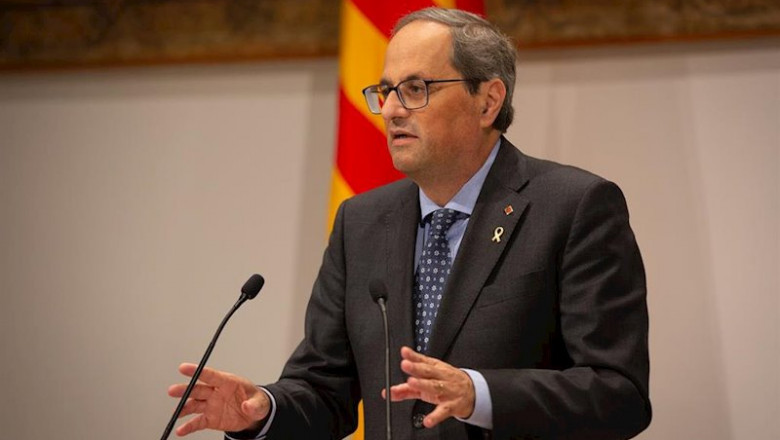 ep el presidente de la generalitat quim torra dirigiendose a los firmantes de la declaracion