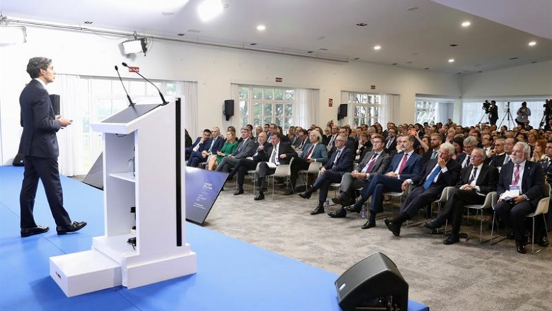 El presidente de Telefónica, José María Álvarez-Pallete, durante su intervención en el I Foro Atlántico La Toja | TELEFÓNICA ep el presidente de telefonica jose maria alvarez-pallete durante su intervencion en el i foro