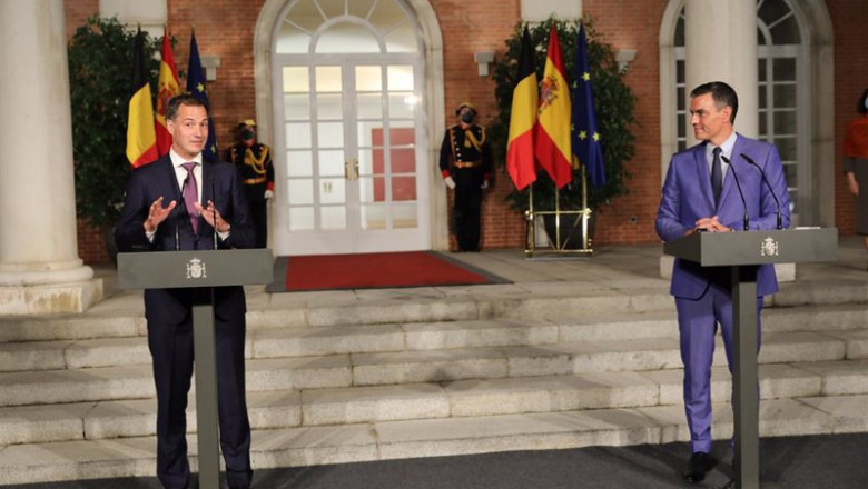 El presidente del Gobierno, Pedro Sánchez, y el primer ministro de Bélgica, Alexander De Croo | Isabel Infantes - Europa Press ep el presidente del gobierno pedro sanchez y el primer ministro de belgica alexander de croo