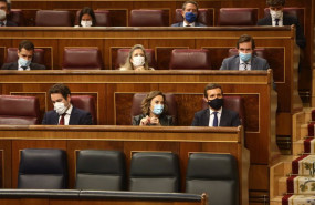 ep el secretario general del pp teodoro garcia egea la portavoz el grupo popular cuca gamarra y el