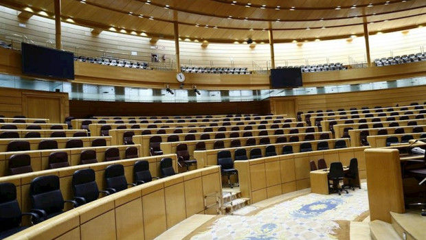 ep imagen del hemiciclo del senado vacio