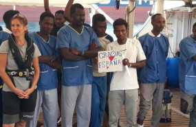 ep inmigrantes del open arms llegados a algeciras