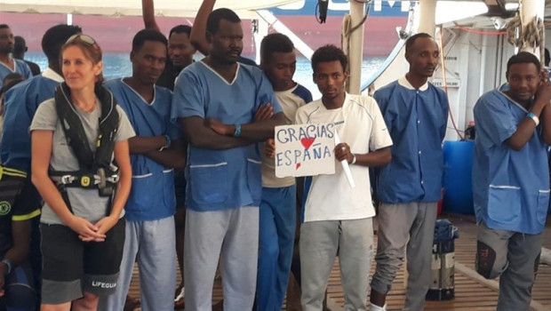 ep inmigrantes del open arms llegados a algeciras