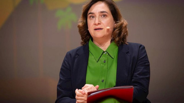 ep la alcaldesa de barcelona ada colau durante su intervencion en la inauguracion de la smart city