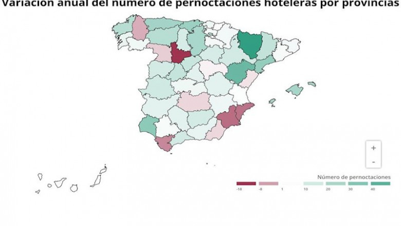 ep variacion anual del n de pernoctaciones hoteleras por provincias en enero de 2020 ine