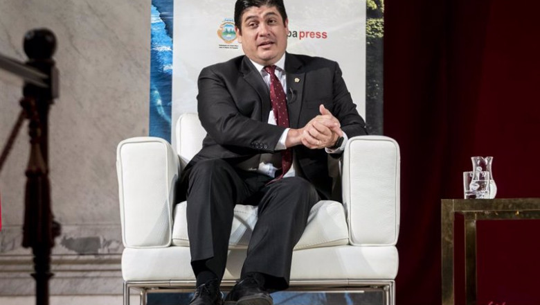 El presidente de la República de Costa Rica; Carlos Alvarado, interviene un desayuno informativo de Europa Press, a 28 de marzo de 2022 | A. Pérez Meca - Europa Press ep el presidente de la republica de costa rica carlos alvarado interviene un desayuno informativo de