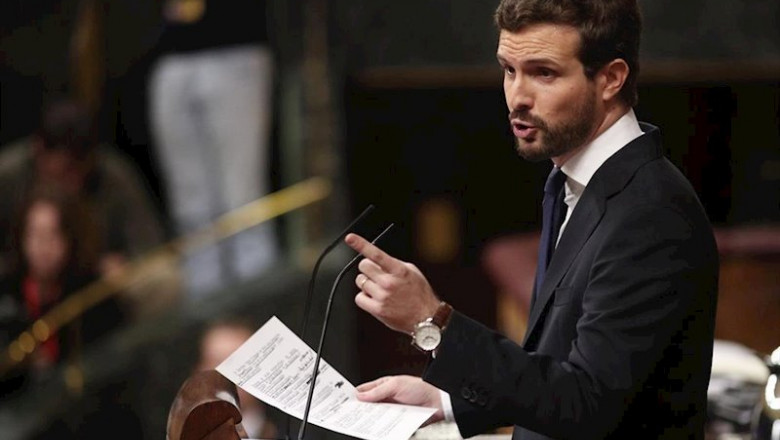 El presidente del PP, Pablo Casado, interviene desde la tribuna del Congreso de los Diputados en la primera sesión del debate de investidura | Eduardo Parra - Europa Press ep el presidente del pp pablo casado interviene desde la tribuna del congreso de los diputados en la