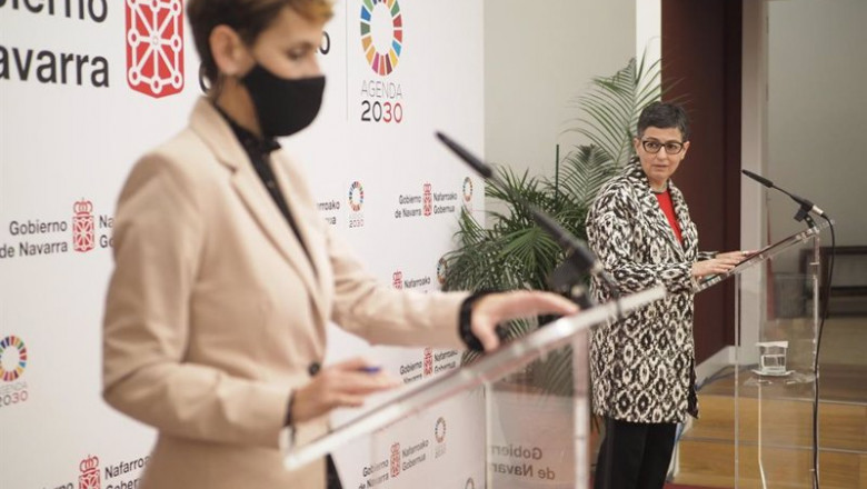 La presidenta de Navarra, María Chivite, y la ministra de Asuntos Exteriores, Arancha Gonzlález Laya. | EDUARDO SANZ/EUROPA PRESS ep la presidenta de navarra maria chivite y la ministra de asuntos exteriores arancha gonzlalez laya
