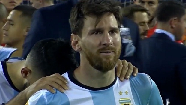 Leo Messi llorando
