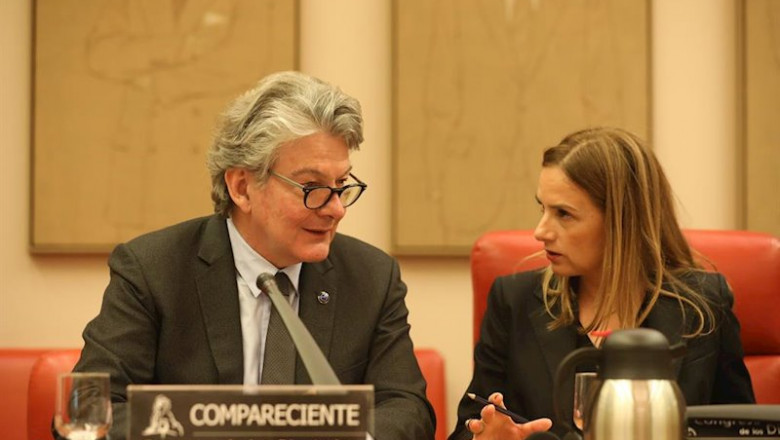 El comisario Europeo de Mercado Interior, Industria, Emprendimiento y Pymes, Thierry Breton, durante la comparecencia en el Congreso | Marta Fernández Jara - Europa Press ep el comisario europeo de mercado interior industria emprendimiento y pymes thierry breton durante